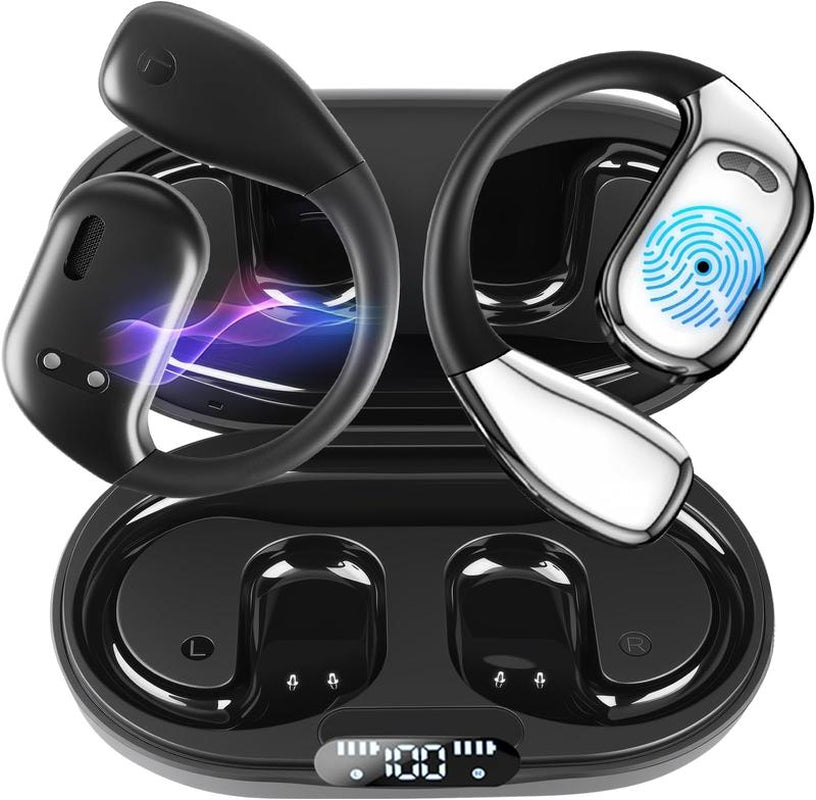 True Wireless Stereo Headset - Long-Lasting Battery Life for Mobile Phones, Open-Back Design, Touch Control, USB-C Charging, Ideal for Gaming & Calls, Wireless Headphones, Gaming Headphones, Sleek Headphone Design, Durable Headphones